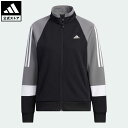 【公式】アディダス adidas 返品可 ルーズフィット カラーブロック ダブルニット トラックトップ スポーツウェア レディース ウェア 服 アウター ジャケット ジャージ 黒 ブラック IA5211 上着