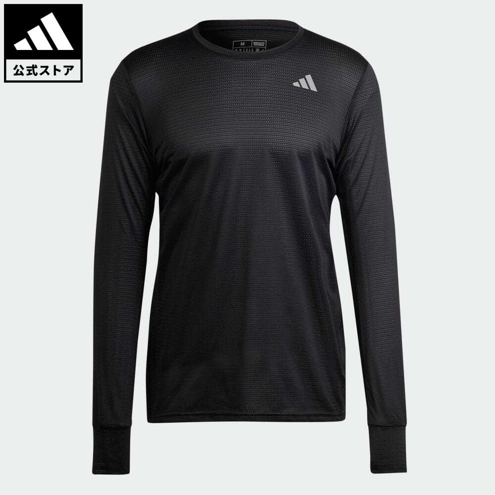 【公式】アディダス adidas 返品可 ランニング オウン ザ ラン 長袖Tシャツ メンズ ウェア・服 トップス Tシャツ 黒 ブラック HM8436 ランニングウェア ロンt