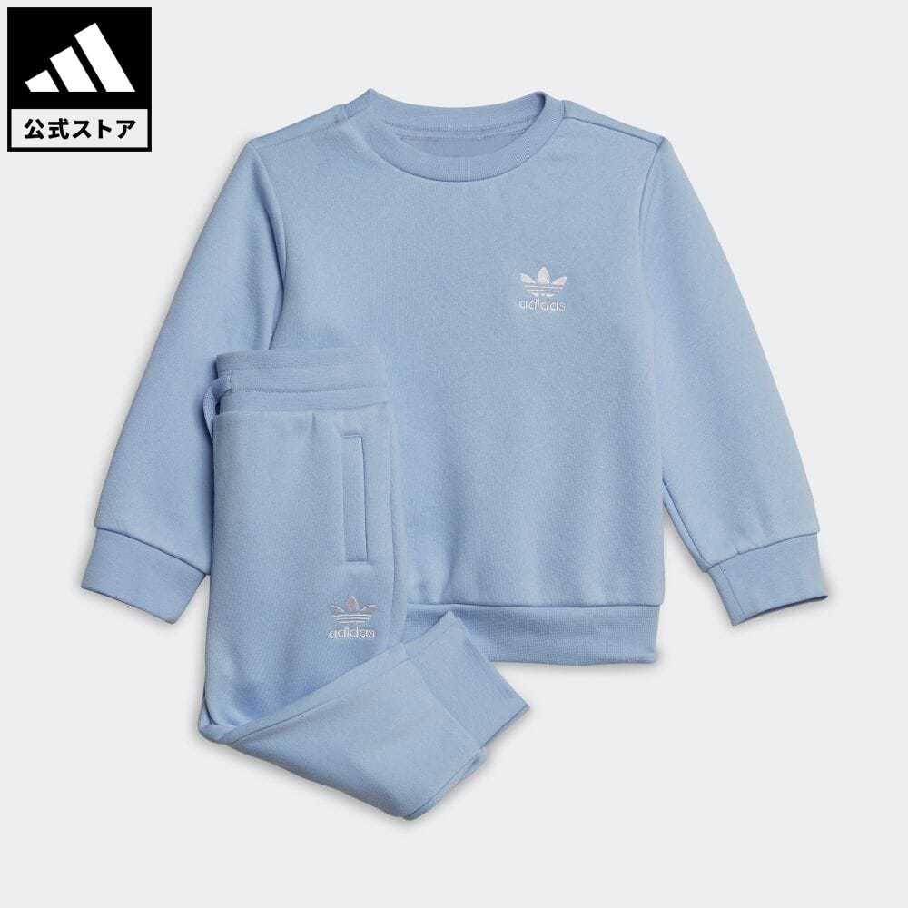 【公式】アディダス adidas 返品可 アディカラー クルーネック セットアップ オリジナルス キッズ／子供用 ウェア・服 セットアップ ジャージ 青 ブルー IB8644 上下のサムネイル