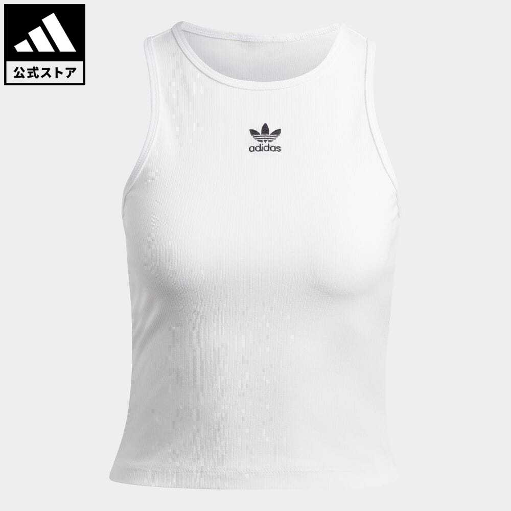 【公式】アディダス adidas 返品可 アディカラー エッセンシャルズ リブ タンクトップ オリジナルス レディース ウェア・服 トップス タンクトップ 白 ホワイト IB9111 トップス blveのサムネイル