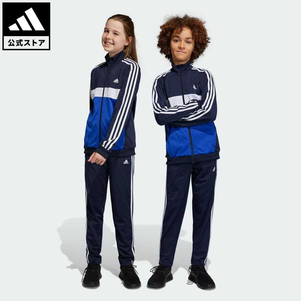 【公式】アディダス adidas 返品可 エッセンシャルズ スリーストライプス ティベリオ トラックスーツ スポーツウェア キッズ／子供用 ウェア・服 セットアップ ジャージ 青 ブルー IC5681 上下 ポイント20倍対象