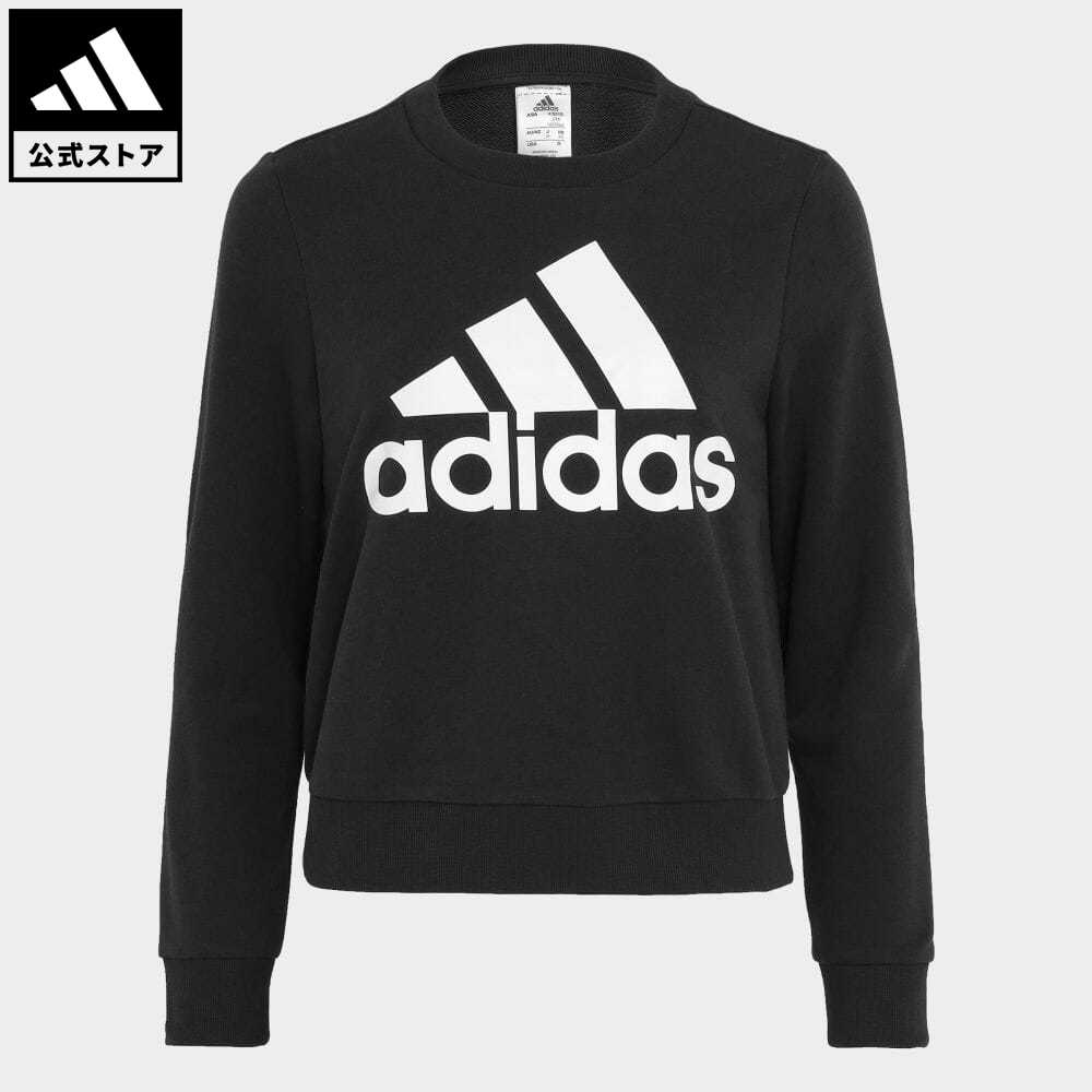 【公式】アディダス adidas 返品可 エッセンシャルズ ロゴ ルーズ スウェットシャツ スポーツウェア レディース ウェア 服 トップス スウェット（トレーナー） 黒 ブラック HD1757