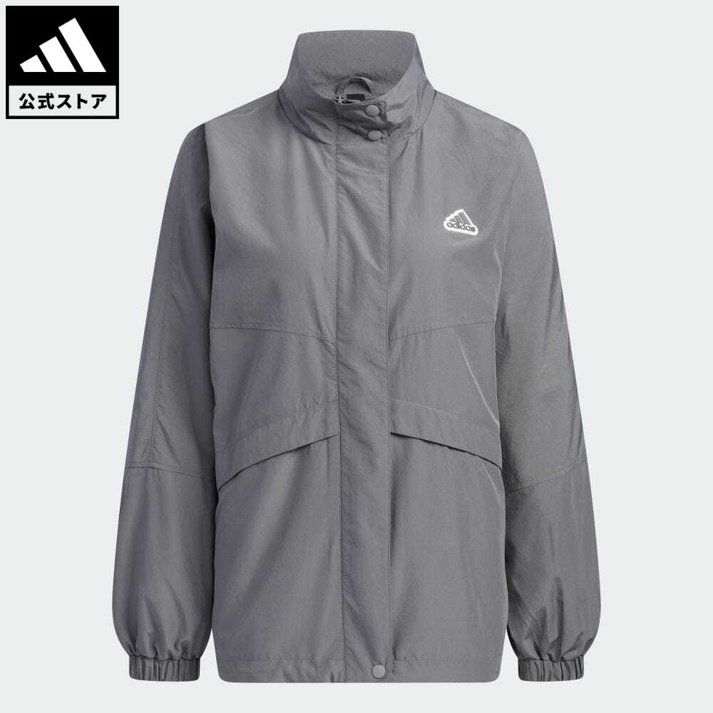 【公式】アディダス adidas 返品可 ルーズフィット ウーブンジャケット スポーツウェア レディース ウェア・服 アウター ジャケット ジャージ グレー IA5248のサムネイル
