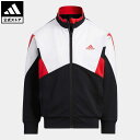 【公式】アディダス adidas 返品可 カラーブロック ダブルニット ルーズフィット ウォームアップ トラックトップ スポーツウェア キッズ／子供用 ウェア・服 アウター ジャケット ジャージ 黒 ブラック IB0261 上着