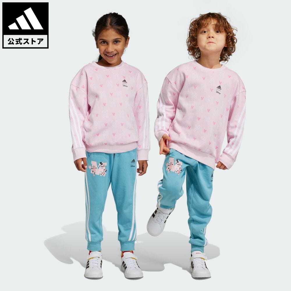 【公式】アディダス adidas 返品可 adidas × Disney ミッキーマウス ジョガートラックスーツ スポーツウェア キッズ／子供用 ウェア・服 セットアップ ジャージ ピンク IB1235 上下のサムネイル