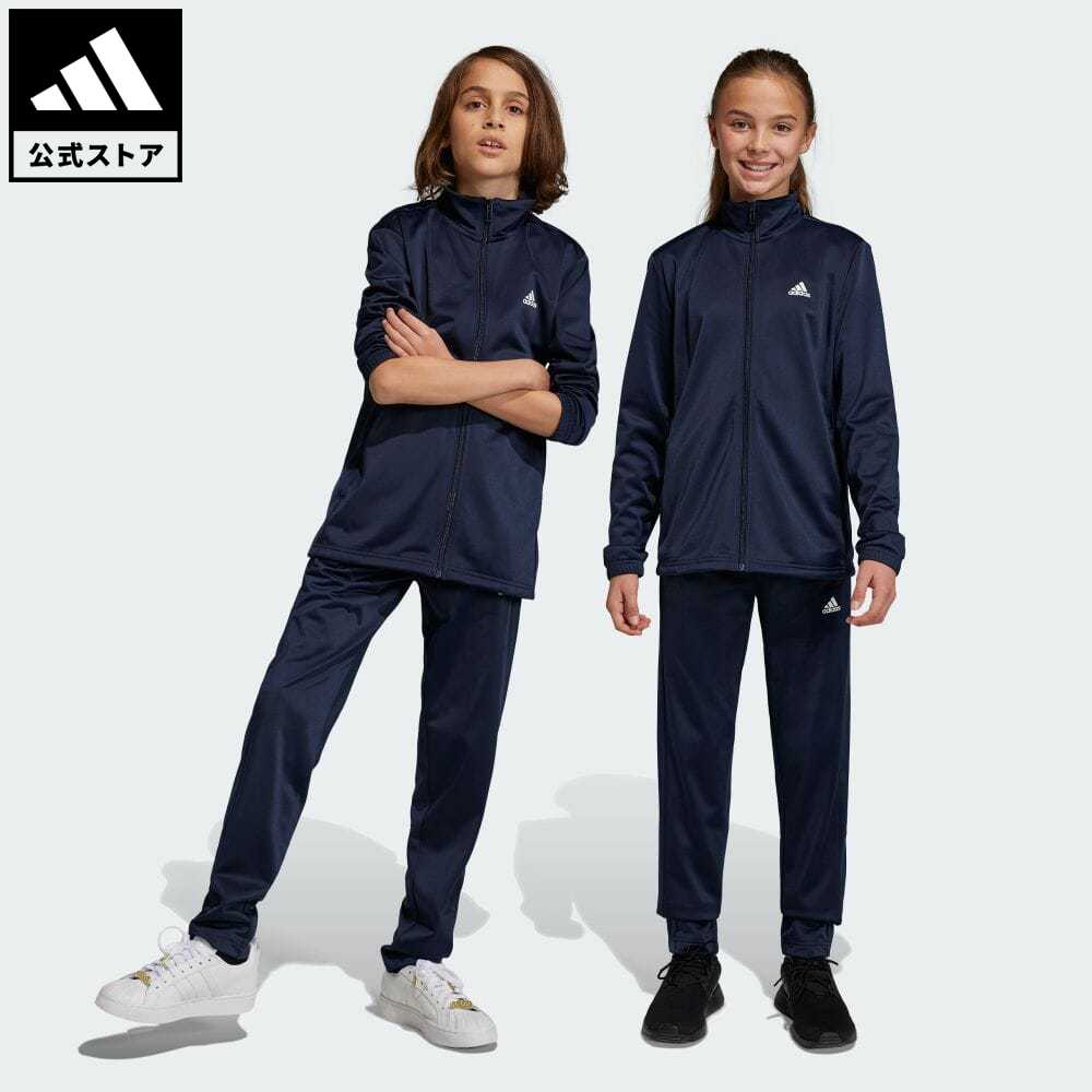 アディダス 【公式】アディダス adidas 返品可 エッセンシャルズ ビッグロゴ トラックスーツ スポーツウェア キッズ／子供用 ウェア・服 セットアップ ジャージ 青 ブルー IC5685 上下