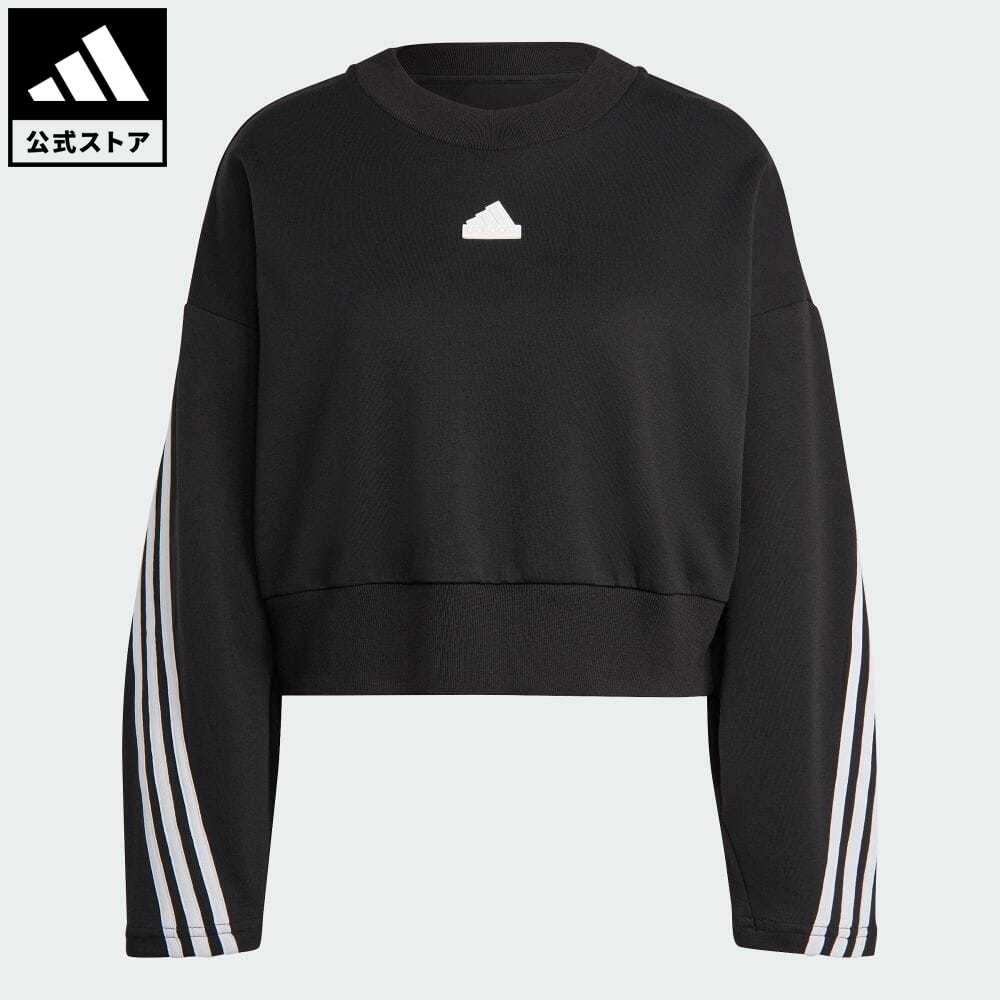 【20 OFFクーポン対象 5/17 10:00〜5/20 23:59】【公式】アディダス adidas 返品可 フューチャー アイコン スリーストライプス スウェット スポーツウェア レディース ウェア 服 トップス スウェット（トレーナー） 黒 ブラック IB8494 p0517