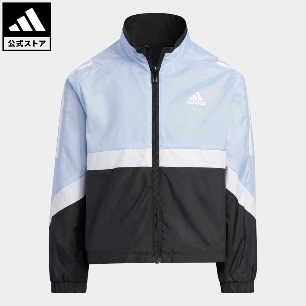 【50%OFFクーポン対象 11/16 10:00〜11/21 23:59】【公式】アディダス adidas 返品可 カラーブロック ウーブン レギュラーフィット トラックトップ スポーツウェア キッズ／子供用 ウェア・服 アウター ジャケット ジャージ 黒 ブラック IB0271のサムネイル