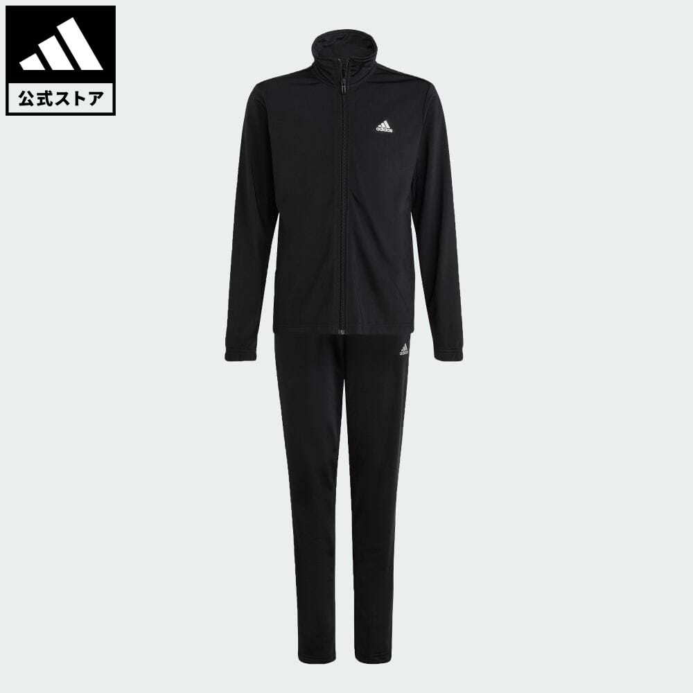 【公式】アディダス adidas 返品可 エッセンシャルズ ビッグロゴ トラックスーツ スポーツウェア キッズ／子供用 ウェア・服 セットアップ ジャージ 黒 ブラック IB8905 上下