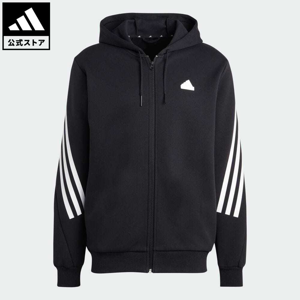 アディダス adidas 返品可 フューチャーアイコン スリーストライプス フルジップパーカー スポーツウェア メンズ ウェア・服 トップス パーカー(フーディー) ジャージ 黒 ブラック IC6712 トレーナー