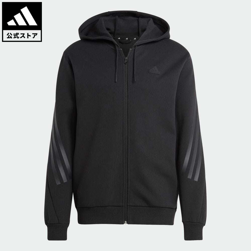 【公式】アディダス adidas 返品可 フューチャーアイコン スリーストライプス フルジップパーカー スポーツウェア メンズ ウェア 服 トップス パーカー(フーディー) ジャージ 黒 ブラック IC8261 トレーナー