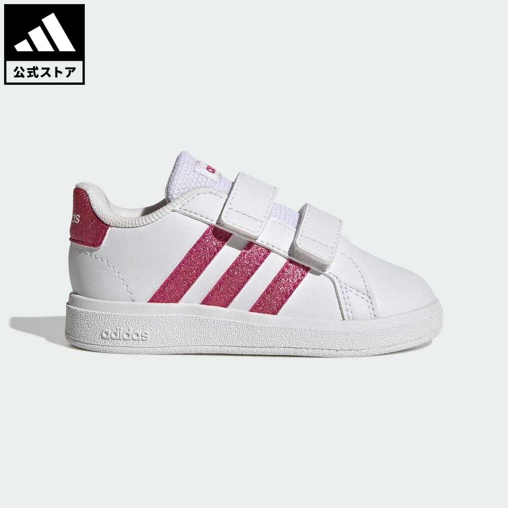 【公式】アディダス adidas 返品可 グランドコート ライフスタイル 面ファスナー / GRANDCOURT Lifestyle Hook and Loop スポーツウェア キッズ／子供用 シューズ・靴 スニーカー 白 ホワイト GY4768 テニスシューズ ローカット eoss23ssのサムネイル
