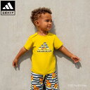 【公式】アディダス adidas 返品可 adidas × Classic LEGO 半袖Tシャツ パンツセット スポーツウェア キッズ／子供用 ウェア 服 セットアップ イエロー HB4462 上下