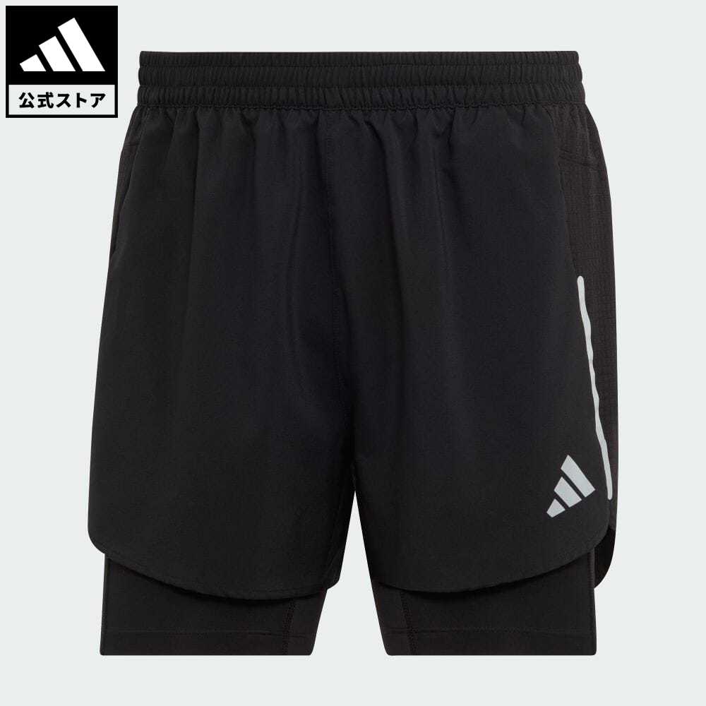 【20%OFFクーポン対象 5/17 10:00〜5/20 23:59】【公式】アディダス adidas 返品可 ランニング デザインド 4 ランニング 2-in-1 ショーツ メンズ ウェア・服 ボトムス ハーフパンツ 黒 ブラック HN8023 ランニングウェア p0517