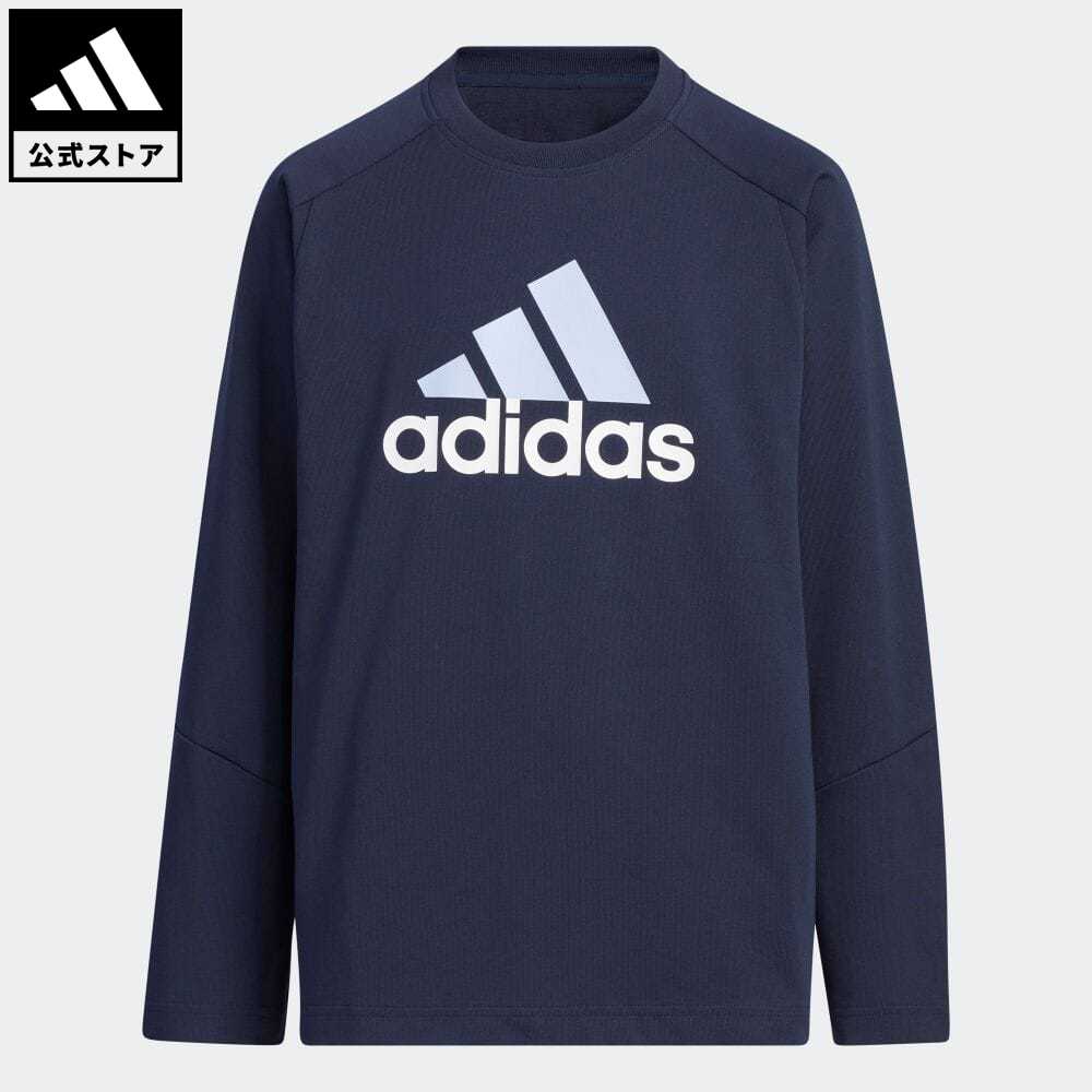 【公式】アディダス adidas 返品可 長袖Tシャツ スポーツウェア キッズ／子供用 ウェア・服 トップス Tシャツ 青 ブルー IA9300 ロンt