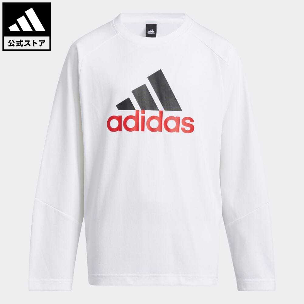 【50%OFF 2/15-2/20】 【公式】アディダス adidas 返品可 長袖Tシャツ スポーツウェア キッズ／子供用 ウェア・服 トップス Tシャツ 白 ホワイト IA9303 ロンtのサムネイル