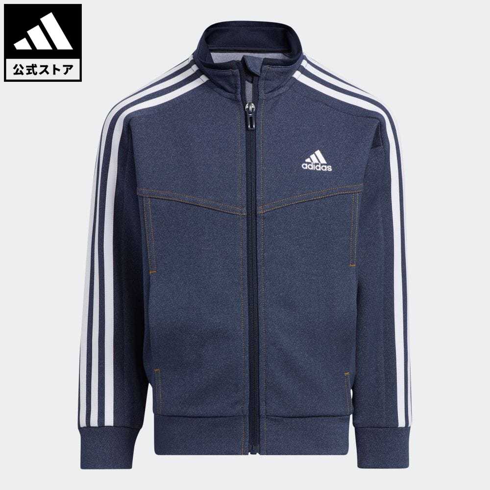 【70%OFF】 【公式】アディダス adidas 返品可 デニムルック ダブルニット ウォームアップ トラックトップ スポーツウェア キッズ／子供用 ウェア・服 アウター ジャケット ジャージ 青 ブルー HZ8595 p1204のサムネイル