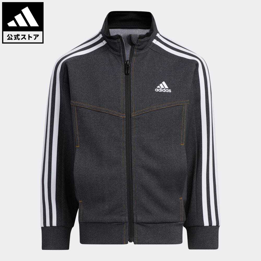 【70%OFF】 【公式】アディダス adidas 返品可 デニムルック ダブルニット ウォームアップ トラックトップ スポーツウェア キッズ／子供用 ウェア・服 アウター ジャケット ジャージ 黒 ブラック HZ8596 p1204のサムネイル
