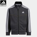 【公式】アディダス adidas 返品可 デニムルック ダブルニット ウォームアップ トラックトップ スポーツウェア キッズ／子供用 ウェア・服 アウター ジャケット ジャージ 黒 ブラック HZ8596