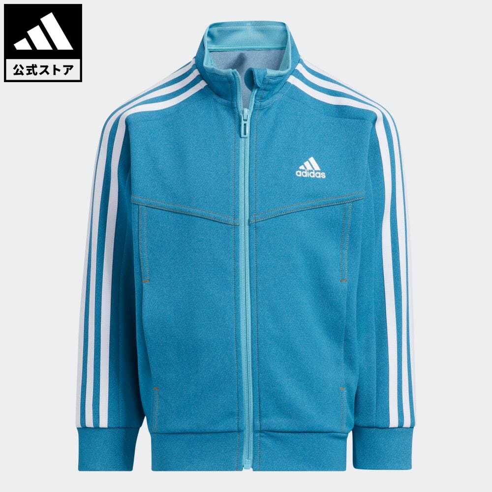 【70%OFF】 【公式】アディダス adidas 返品可 デニムルック ダブルニット ウォームアップ トラックトップ スポーツウェア キッズ／子供用 ウェア・服 アウター ジャケット ジャージ 青 ブルー HZ8597 p1204のサムネイル