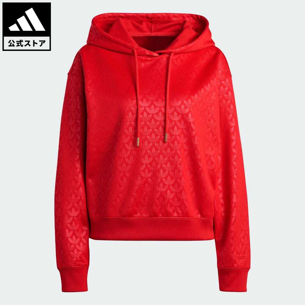 【公式】アディダス adidas 返品可 ロゴ パーカー オリジナルス レディース ウェア 服 トップス パーカー(フーディー) スウェット（トレーナー） 赤 レッド IC2368 トレーナー