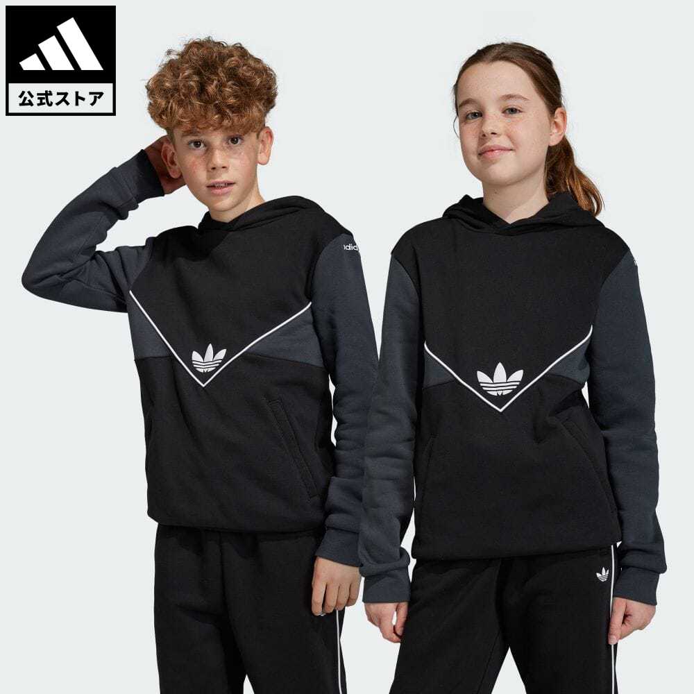 【公式】アディダス adidas 返品可 アディカラー パーカー オリジナルス キッズ／子供用 ウェア・服 トップス パーカー(フーディー) スウェット（トレーナー） 黒 ブラック IC6228 トレーナーのサムネイル