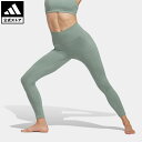 【公式】アディダス adidas 返品可 ジム・トレーニング W YOGA STO 7/8 タイツ レディース ウェア・服 ボトムス タイツ・レギンス 緑 グリーン IA3233 フィットネスウェア スポーツウェア レギンス 1