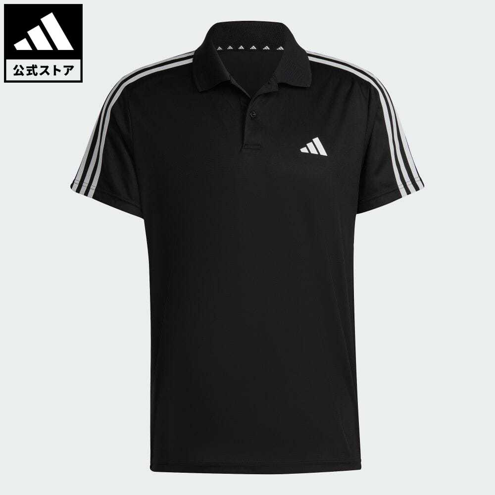 アディダス ポロシャツ メンズ 【公式】アディダス adidas 返品可 ジム・トレーニング トレイン エッセンシャルズ ピケ スリーストライプス トレーニング ポロシャツ メンズ ウェア・服 トップス ポロシャツ 黒 ブラック IB8107