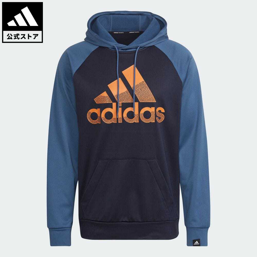 【40%OFF】 【公式】アディダス adidas 返品可 ジム・トレーニング AEROREADY ゲーム&ゴー ビッグロゴパーカー メンズ ウェア・服 トップス パーカー(フーディー) スウェット（トレーナー） 青 ブルー HK9827 トレーナーのサムネイル