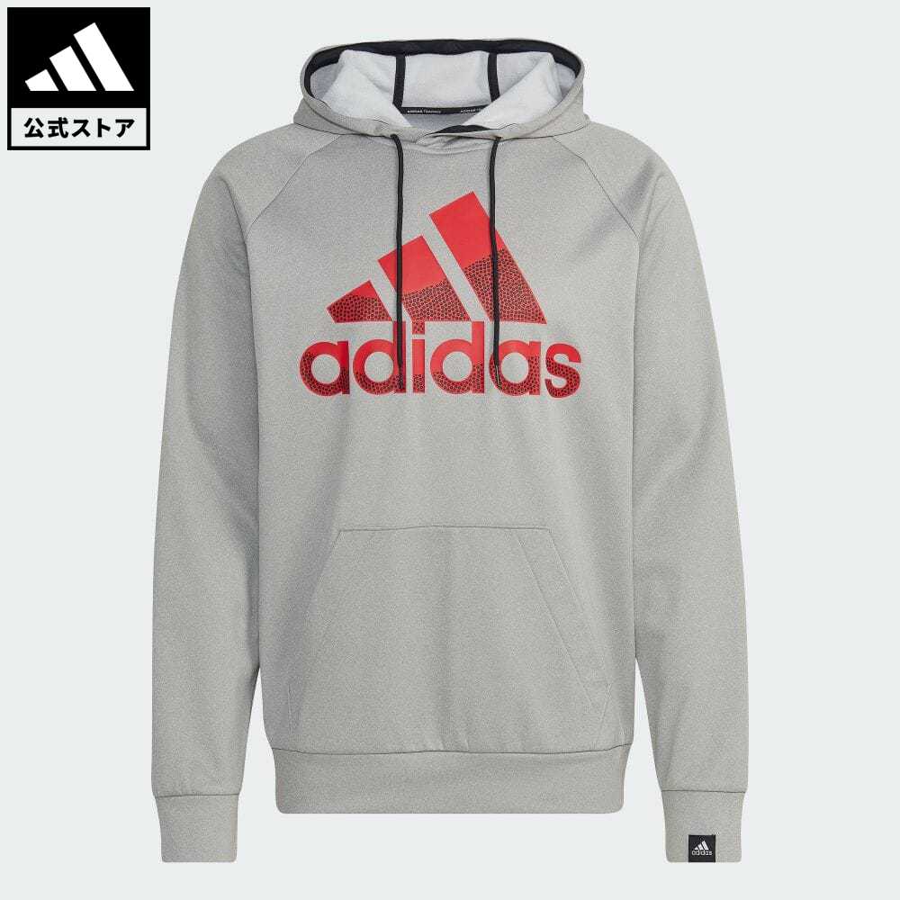 【公式】アディダス adidas 返品可 ジム・トレーニング AEROREADY ゲーム&ゴー ビッグロゴパーカー メンズ ウェア・服 トップス パーカー(フーディー) スウェット（トレーナー） グレー HK9838 トレーナーのサムネイル
