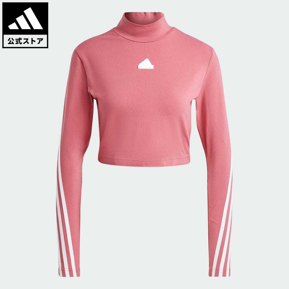 【公式】アディダス adidas 返品可 フューチャー アイコン スリーストライプス モックネックトップス スポーツウェア レディース ウェア・服 トップス クロップドトップス ピンク IB8525のサムネイル