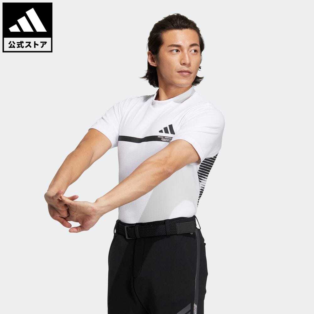 アディダス 【公式】アディダス adidas 返品可 ゴルフ ビッグ アディダスロゴ 半袖モックネックシャツ メンズ ウェア・服 トップス ポロシャツ 白 ホワイト HS8996 Gnot