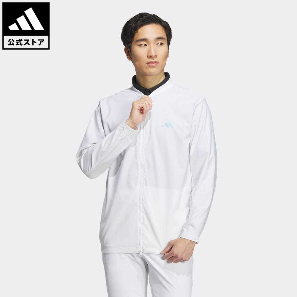 【50%OFF 9/19-9/25】【公式】アディダス adidas 返品可 ゴルフ HEAT. RDY 長袖フルジップクルーネックジャケット メンズ ウェア・服 アウター ジャケット 白 ホワイト HS9995 Gnot p0919のサムネイル