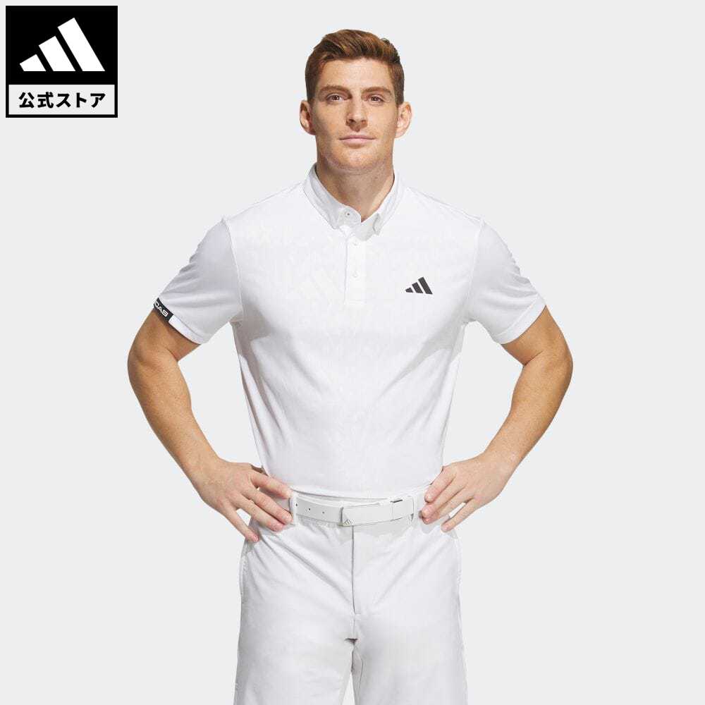 アディダス ポロシャツ メンズ 【公式】アディダス adidas 返品可 ゴルフ エンボスプリント 半袖ボタンダウンシャツ メンズ ウェア・服 トップス ポロシャツ 白 ホワイト HT6846 Gnot