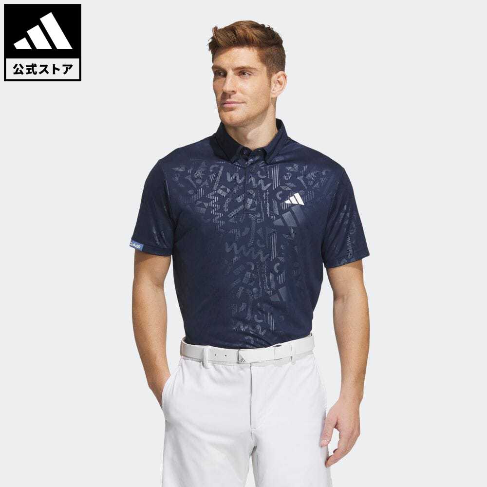 アディダス ポロシャツ メンズ 【公式】アディダス adidas 返品可 ゴルフ エンボスプリント 半袖ボタンダウンシャツ メンズ ウェア・服 トップス ポロシャツ 青 ブルー HT6849 Gnot