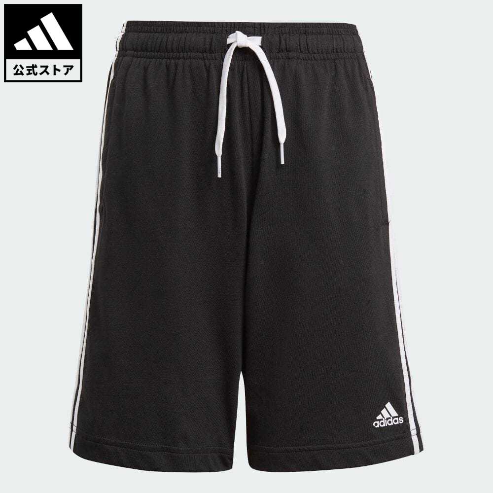 【公式】アディダス adidas 返品可 アディダス エッセンシャルズ 3ストライプス ショーツ / adidas Essentials 3-Stripes Shorts スポーツウェア キッズ／子供用 ウェア・服 ボトムス ハーフパンツ 黒 ブラック GN4007のサムネイル