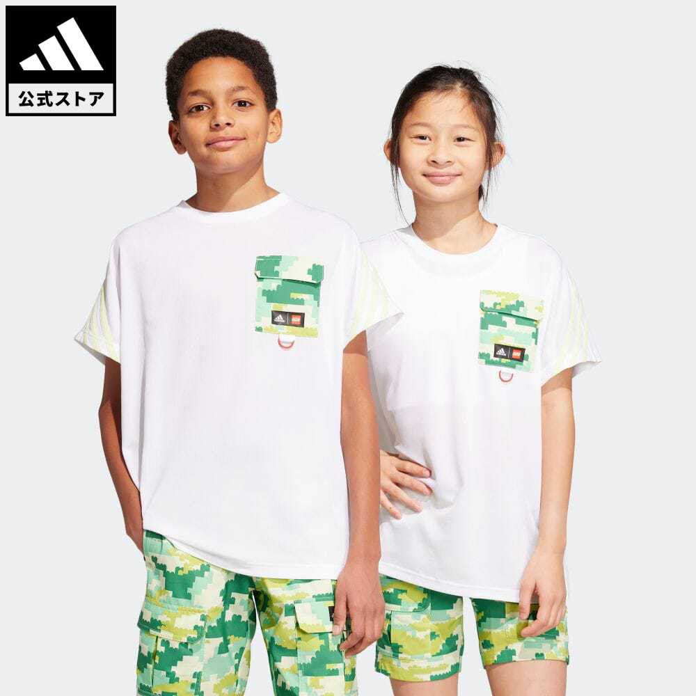 【31%OFF】 【公式】アディダス adidas 返品可 adidas × LEGO プレー Tシャツ スポーツウェア キッズ／子供用 ウェア・服 トップス Tシャツ 白 ホワイト HS1164 半袖のサムネイル