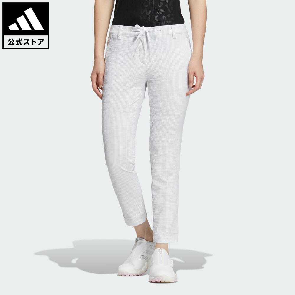 【公式】アディダス adidas 返品可 ゴルフ EX STRETCH シアサッカーアンクルパンツ レディース ウェア・服 ボトムス パンツ 白 ホワイト HS6982 Gnot