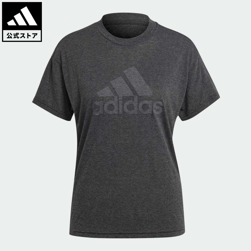 アディダス adidas 返品可 アディダス フューチャーアイコン ウィナーズ 3.0 スポーツウェア レディース ウェア・服 トップス Tシャツ 黒 ブラック HT4692 半袖 p0517