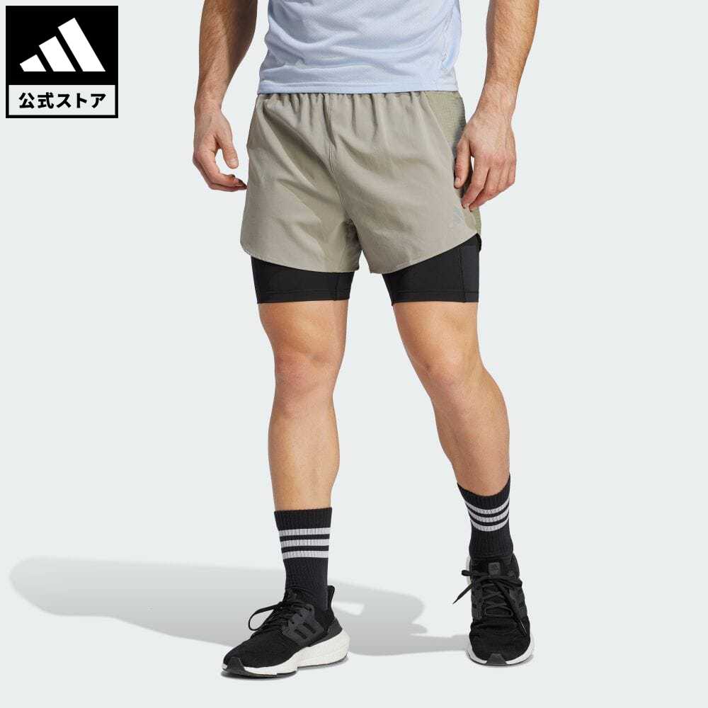 【1,000円OFFクーポン対象 10/31 10:00〜11/03 09:59】【公式】アディダス adidas 返品可 ランニング デザインド 4 ランニング 2-in-1 ショーツ メンズ ウェア・服 ボトムス ハーフパンツ 緑 グリーン IB8933 ランニングウェアのサムネイル