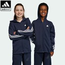 【公式】アディダス adidas 返品可 フューチャーアイコン スリーストライプス フルジップフード付き トラックトップ スポーツウェア キッズ／子供用 ウェア 服 トップス パーカー(フーディー) ジャージ 青 ブルー HR6318 トレーナー 上着