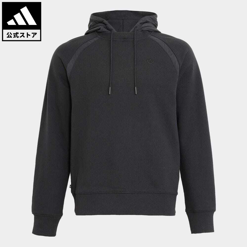 【公式】アディダス adidas 返品可 プレミアム エッセンシャルズ クリンクルナイロン パーカー オリジナルス メンズ ウェア・服 トップス パーカー(フーディー) スウェット（トレーナー） 黒 ブラック HR8673 トレーナー