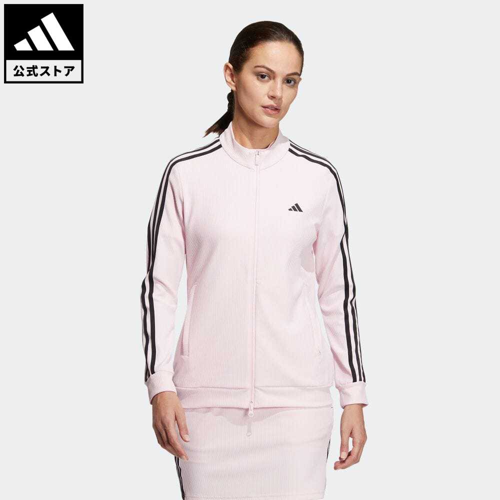 【公式】アディダス adidas 返品可 ゴルフ スリーストライプス 長袖フルジップジャケット レディース ウェア・服 アウター ジャケット ピンク HS9009 Gnot