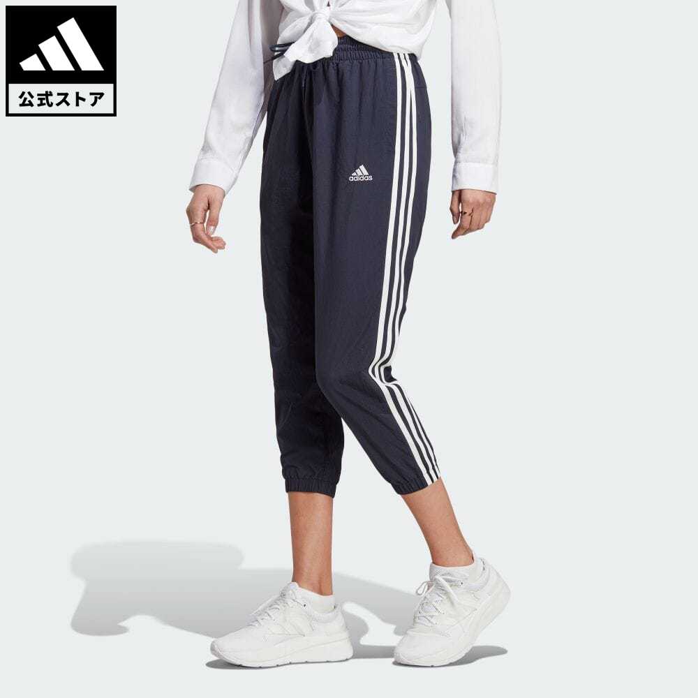 アディダス 【公式】アディダス adidas 返品可 エッセンシャルズ スリーストライプス ウーブン 7/8丈パンツ スポーツウェア レディース ウェア・服 ボトムス パンツ 青 ブルー IC0558 p0517