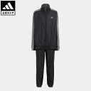 アディダス 【公式】アディダス adidas 返品可 エッセンシャルズ スリーストライプス ウーブントラックスーツ スポーツウェア キッズ／子供用 ウェア・服 セットアップ ジャージ 黒 ブラック HR6335 上下