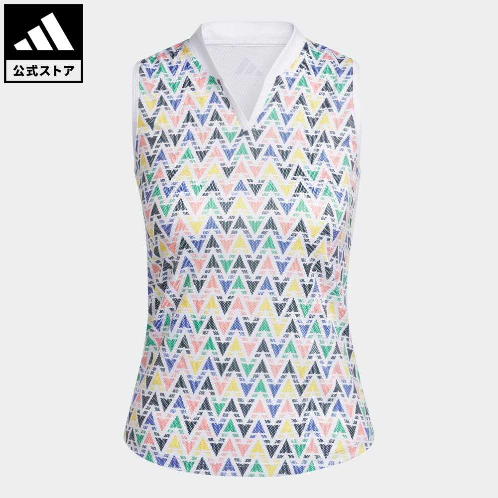 【公式】アディダス adidas 返品可 ゴルフ GIRLS HEAT .RDY マルチカラープリント ノースリーブスキッパー シャツ キッズ／子供用 ウェア・服 トップス ポロシャツ 白 ホワイト HR5301 Gnot p0524