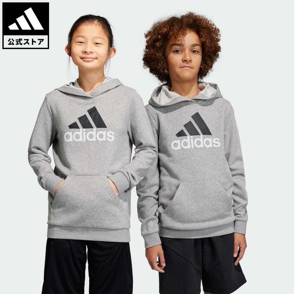 【20%OFF】 【公式】アディダス adidas 返品可 エッセンシャルズ 2カラー ビッグロゴコットンパーカー スポーツウェア キッズ／子供用 ウェア・服 トップス パーカー(フーディー) スウェット（トレーナー） グレー HB4362 トレーナーのサムネイル
