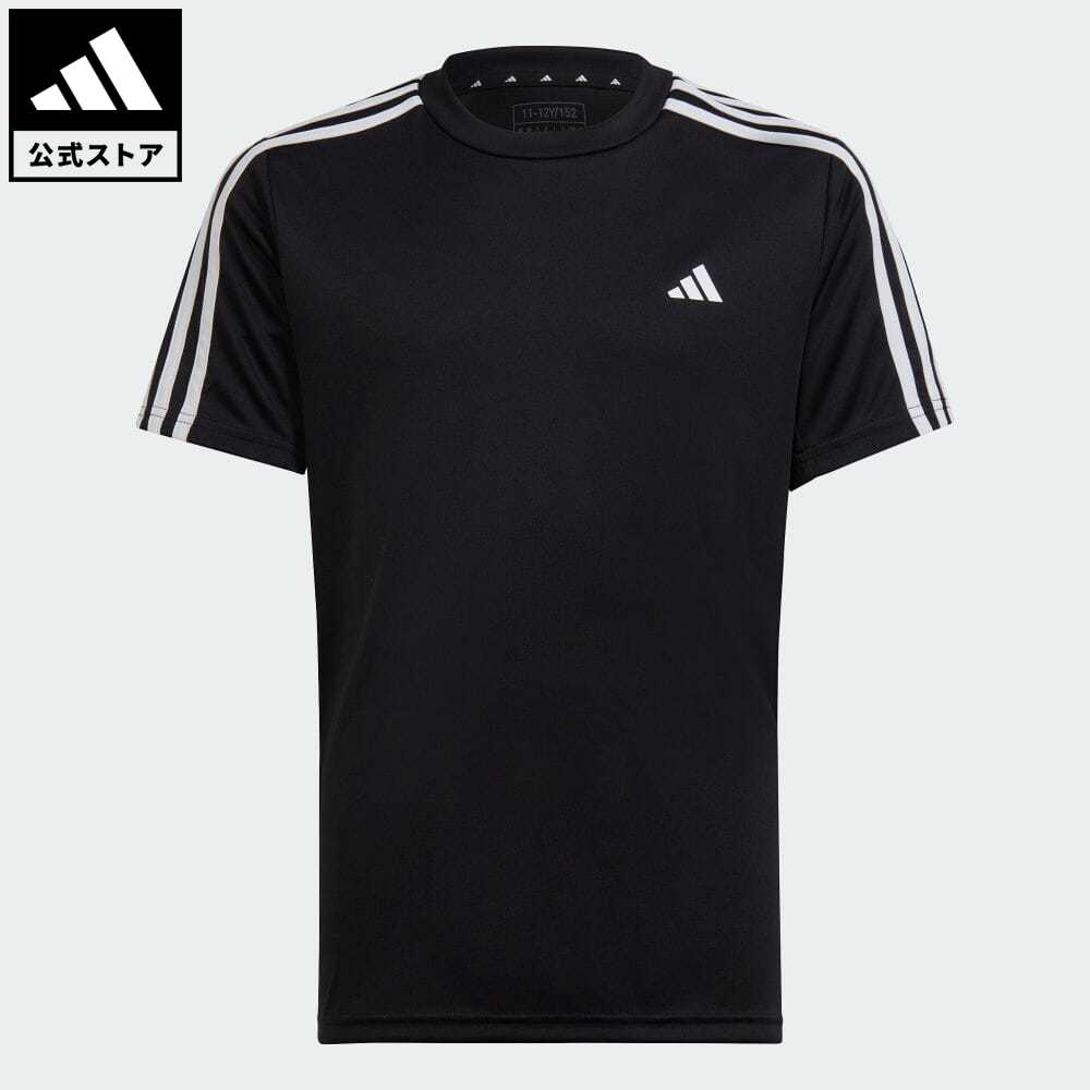 【公式】アディダス adidas 返品可 トレイン エッセンシャルズ AEROREADY スリーストライプス レギュラーフィットTシャツ スポーツウェア キッズ／子供用 ウェア・服 トップス Tシャツ 黒 ブラック IC5674 半袖 p0919のサムネイル