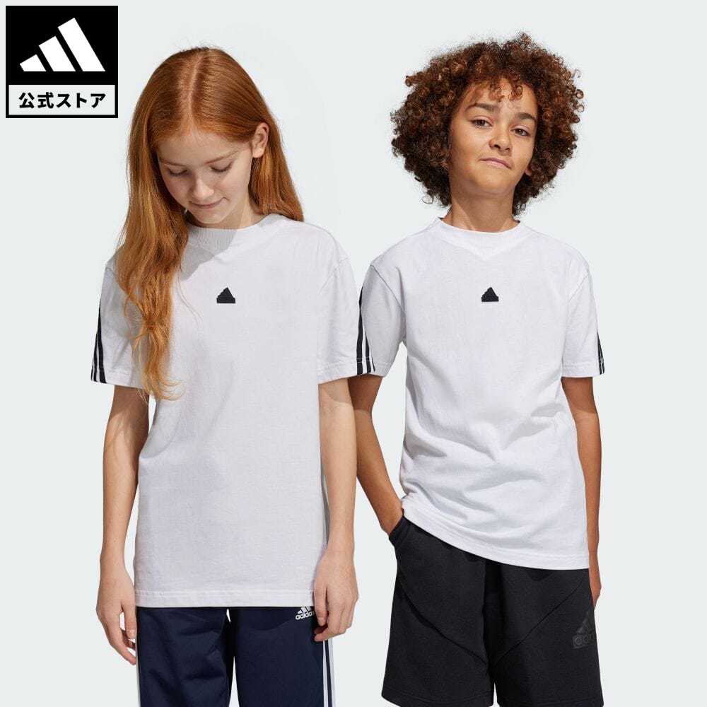 アディダス adidas 返品可 フューチャーアイコン スリーストライプス 半袖Tシャツ スポーツウェア キッズ／子供用 ウェア・服 トップス Tシャツ 白 ホワイト HR6309 半袖