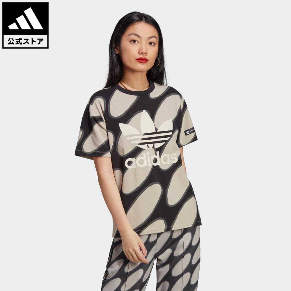 【公式】アディダス adidas 返品可 マリメッコ 総柄プリントシャツ オリジナルス レディース ウェア・服 トップス Tシャツ IC1543 半袖 motdyのサムネイル